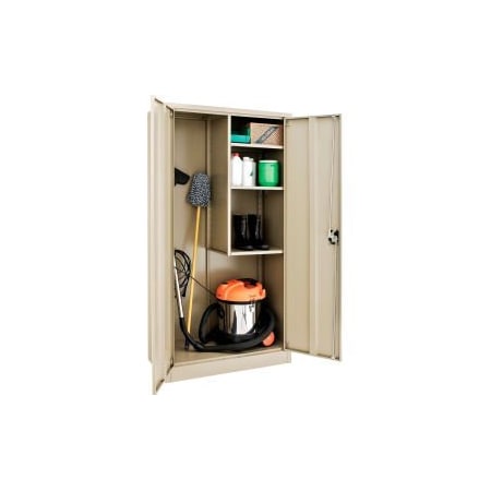 Janitorial Cabinet Easy Assembly 36x18x72 Tan